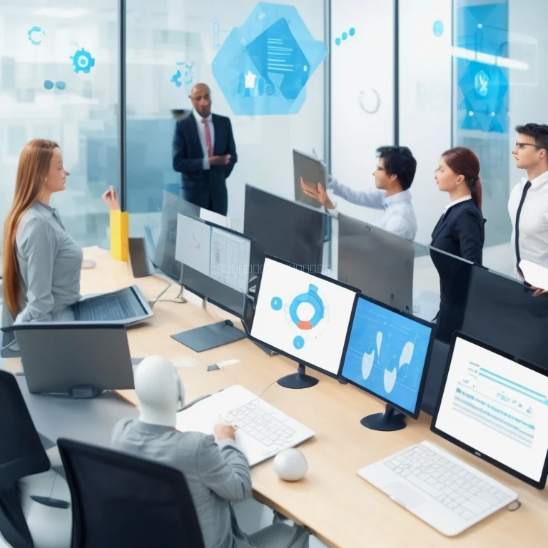 ビジネスシーンでAI研修を受ける社員たち